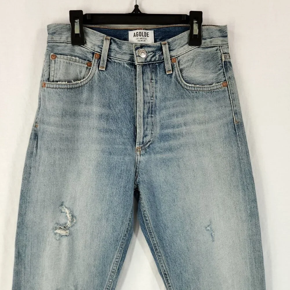 AGOLDE 90's Loose Fit Jeans Womens 25 Distressed High Rise Button Fly - Picture 9 of 13